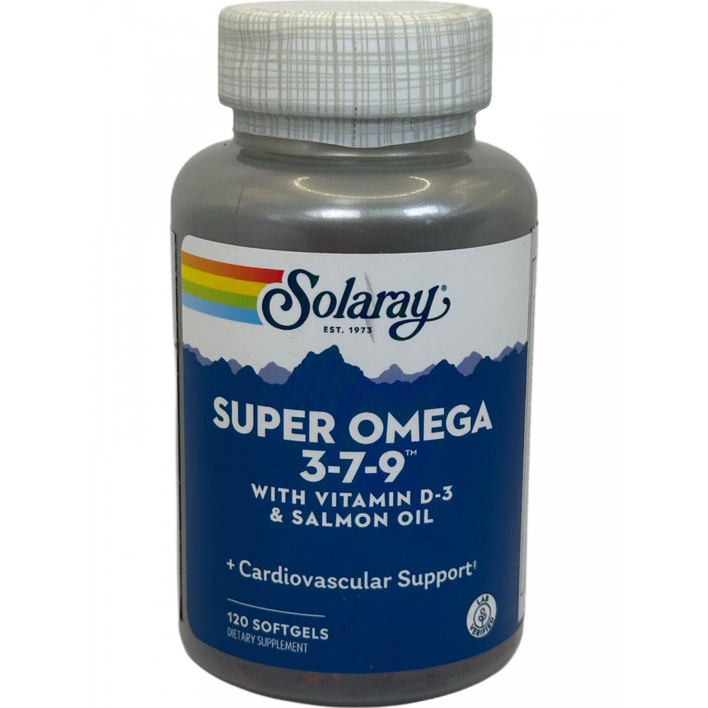 Super OMEGA 3, 7, 9, 120 perlas de Solaray SOLARAY SOLA-61009 Sistema circulatorio salud.bio