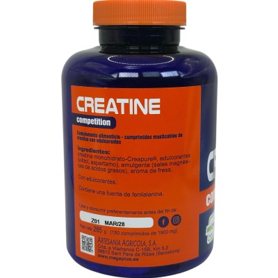 CREATINA (CREAPURE®) 150 Compimidos masticables serie Competition de MEGAPLUS Megaplus 170010 Suplementos Deportivos (Complem...
