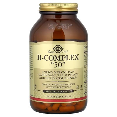 Complejo de vitaminas B COMPLEX “50”, 250 cápsulas vegetales de Solgar Solgar SOL-01122 Vitamina B salud.bio