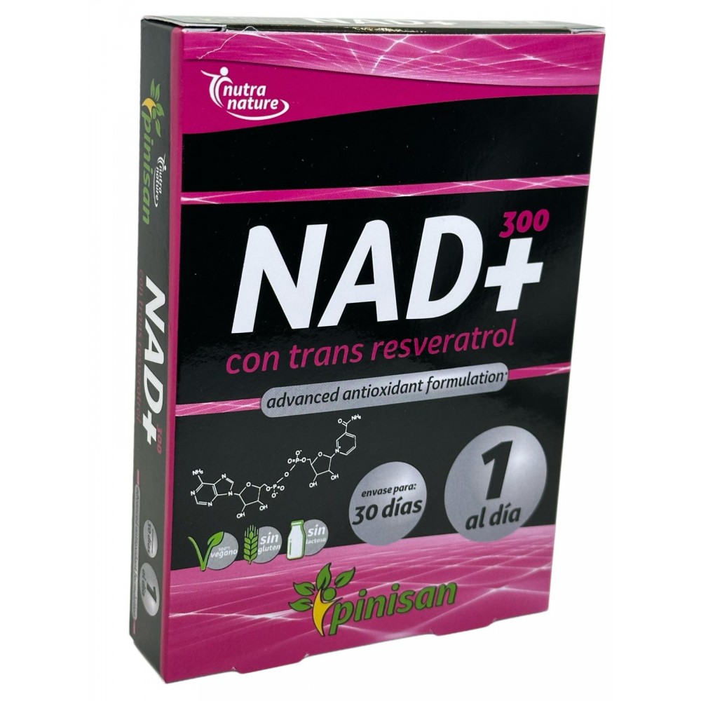 NAD+ 300mg con Trans Resveratrol 75mg, (nutranature) 30 cápsulas de Pinisan Pinisan MYC-00884 Antioxidantes salud.bio