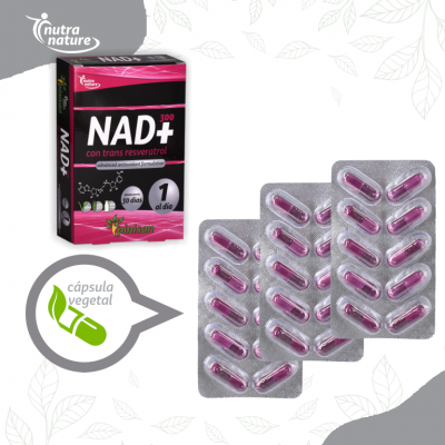 NAD+ 300mg con Trans Resveratrol 75mg, (nutranature) 30 cápsulas de Pinisan Pinisan MYC-00884 Antioxidantes salud.bio