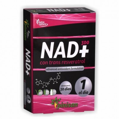 NAD+ 300mg con Trans Resveratrol 75mg, (nutranature) 30 cápsulas de Pinisan Pinisan MYC-00884 Antioxidantes salud.bio