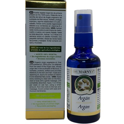 Aceite de Argan Bio 50 ml en spray de Marnys Marnys AP221 Aceites esenciales uso topico salud.bio