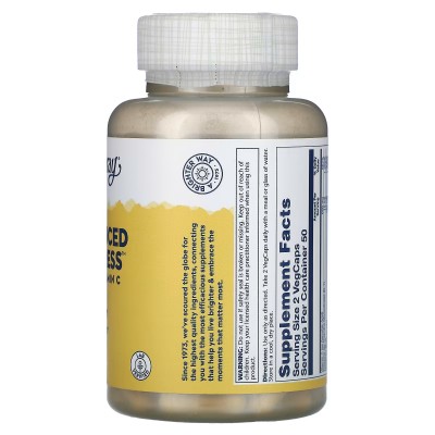 Balanced B-Stress™ (B-Stress equilibrado con vitamina C) 100 cápsulas vegetales de Solaray SOLARAY SOLA-04215 Estados emocion...