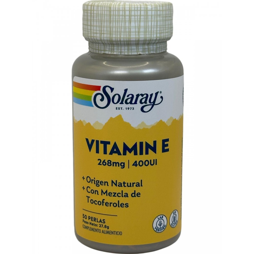 Vitamina E 268mg 400Ui en 50 perlas de Solaray SOLARAY SOL-63336 Vitamina E salud.bio