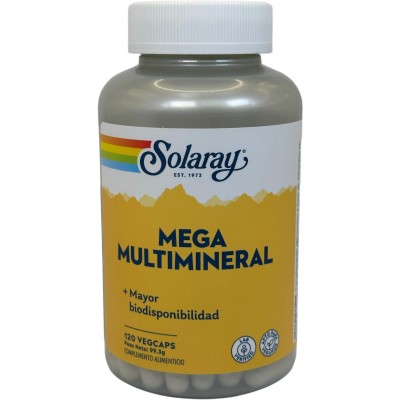Mega MULTI MINERAL 120 Cápsulas Apto para veganos de solaray SOLARAY SMI-16724 Vitaminas y Minerales salud.bio