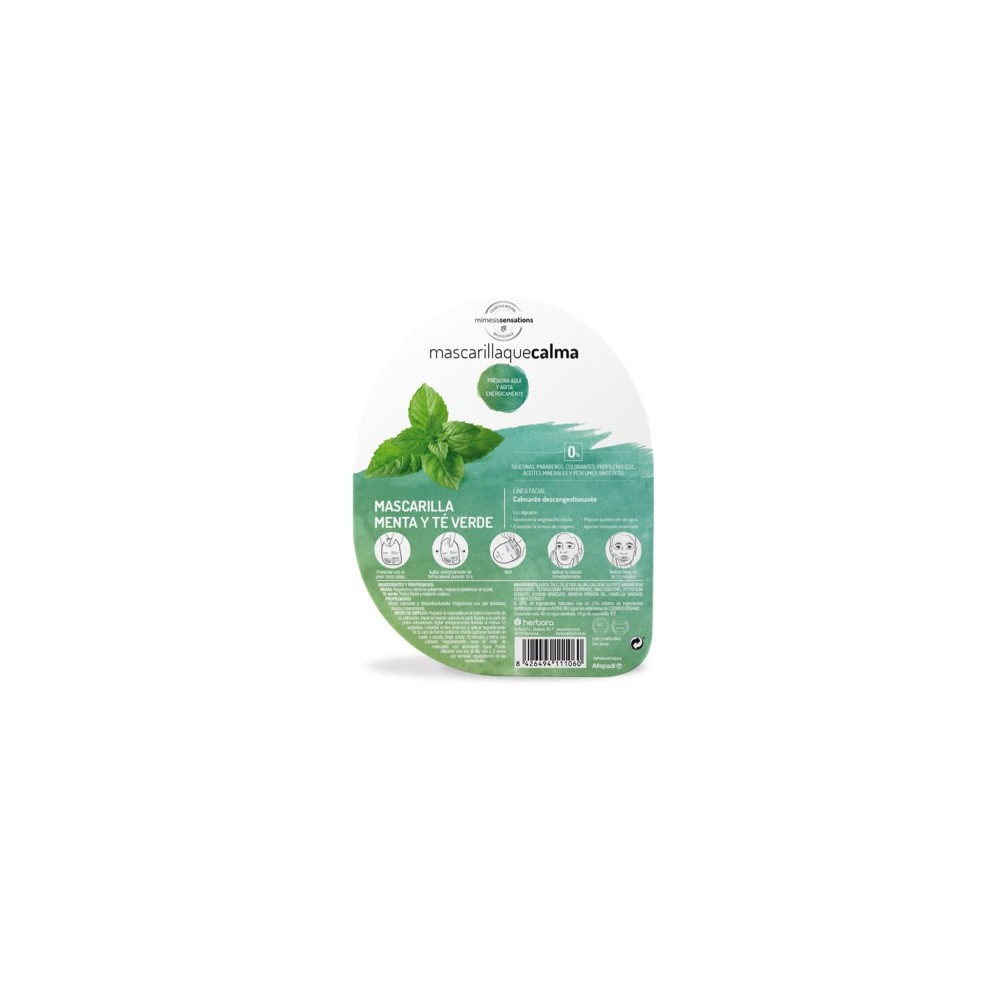 Mascarilla que calma Menta y té verde de Herbora Herbora h11106 Cosmética Natural salud.bio