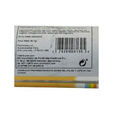 Capryl™ (Ácido caprílico) 2163mg 100 cápsulas vegetales de Solaray SOLARAY SOLA-08130 Bienestar urinario. Ayuda en el bienest...