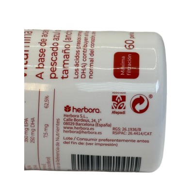 Omega 3 (EPA y DHA) y vitamina E 60 perlas de 1.408 mg de Herbora Herbora HER-H21001 Sistema cardiovascular salud.bio