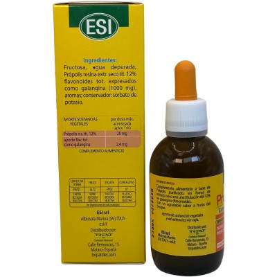 Propolaid extracto de própolis 50ml con equinacea sin alcohol de ESI ESI ESI-21010501 Acción benéfica garganta y pecho salud.bio