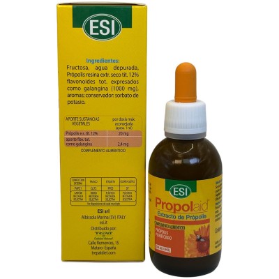 Propolaid extracto de própolis 50ml con equinacea sin alcohol de ESI ESI ESI-21010501 Acción benéfica garganta y pecho salud.bio