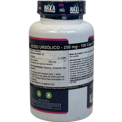 Ácido Ursólico 250mg. 100 Cápsulas de Haya Labs Haya Labs HAY-15526 Gainers: Los Mejores Suplementos Para Ganar Masa Muscular...
