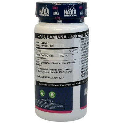 Hojas de Damiana - 100 Caps de Haya labs Haya Labs 20804 Libido hombre y mujer salud.bio