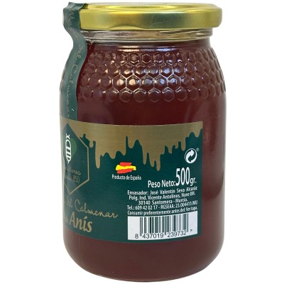 Miel de Anís pura y cruda de 500g de La Magia del Colmenar La Magia del colmenar MAG-23973 Miel, Polen, Jalea Real, Propolis ...