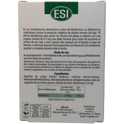 Melatonin pura Retard (Melatonina) 1,9 mg (30 Comprimidos) de ESI ESI ESI-13484 insomnio y descanso salud.bio