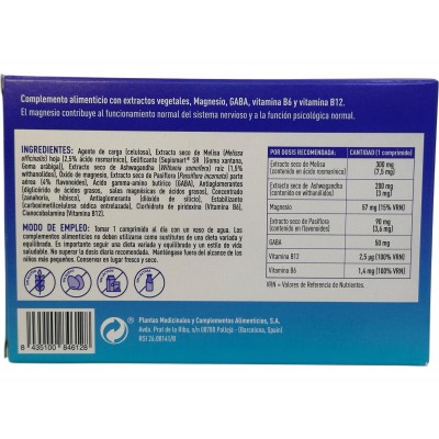 Long relax 30 comprimidos bicapa (adaptógenos) de Plameca Plameca PLA-84612 Estados emocionales, ansiedad, estrés, depresión,...