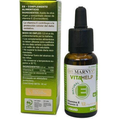 Vitamina E Líquida 12mg/0.5ml VITAHELP 30ml de Marnys Marnys MN437 Vitamina E salud.bio