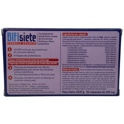 BIFISIETE Formula advance 30 cápsulas de TonGil Tongil B19 Ayudas aparato Digestivo salud.bio