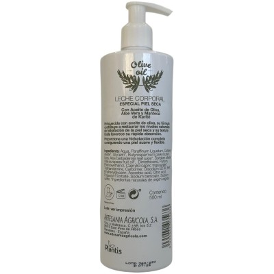 Leche Corporal con Aceite de OLIVA (Protege é Hidrata) 500ml de Plantis Artesania Agrícola ART-03563 Cosmética Natural salud.bio
