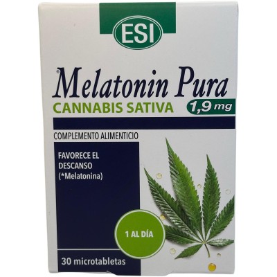 Melatonin Pura (Melatonina) 1,9mg con Cañamo 30 microtabletas de ESI® ESI ESI-13713 insomnio y descanso salud.bio