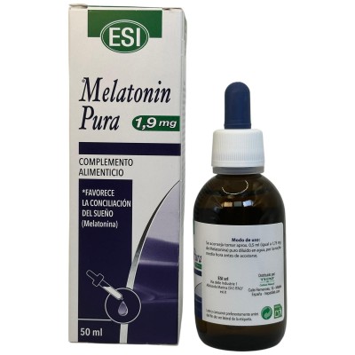 Melatonin pura (Melatonina) Gotas 1.9mg (50ml) de ESI ESI ESI-00959 insomnio y descanso salud.bio