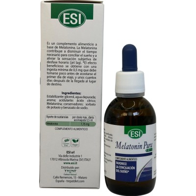 Melatonin pura (Melatonina) Gotas 1.9mg (50ml) de ESI ESI ESI-00959 insomnio y descanso salud.bio