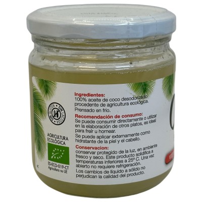 Aceite de Coco ECO BIO (Virgen extra) 250g de Plantis Artesania Agrícola ART-04721 Aceites naturales salud.bio