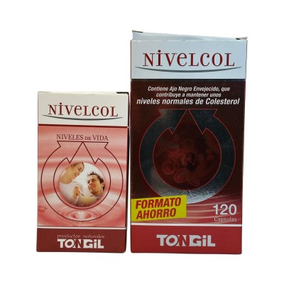 Nivelcol en 60 y 120 cápsulas de Tongil Tongil H14-H26 Ayudas niveles Colesterol y Trigliceridos salud.bio