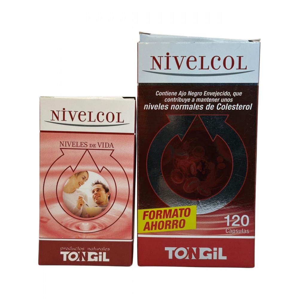 Nivelcol en 60 y 120 cápsulas de Tongil Tongil H14-H26 Ayudas niveles Colesterol y Trigliceridos salud.bio