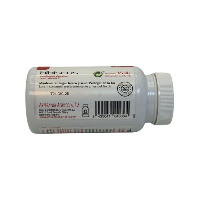 HIBISCUS con Vitamina B1 (tiamina) (Cuida tu corazón*) 60 cápsulas de Plantis Artesania Agrícola ART-04036 Sistema cardiovasc...