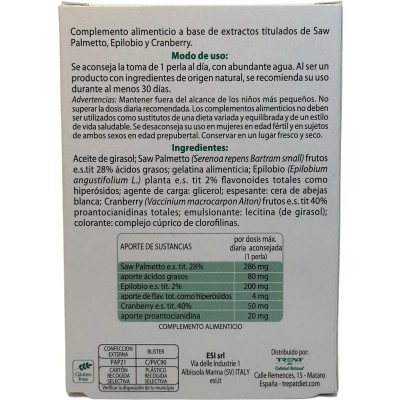 Prosterbe refuerzo de la próstata 30 perlas de ESI ESI ESI-03010905 Bienestar urinario. Ayuda en el bienestar urinario. salud...