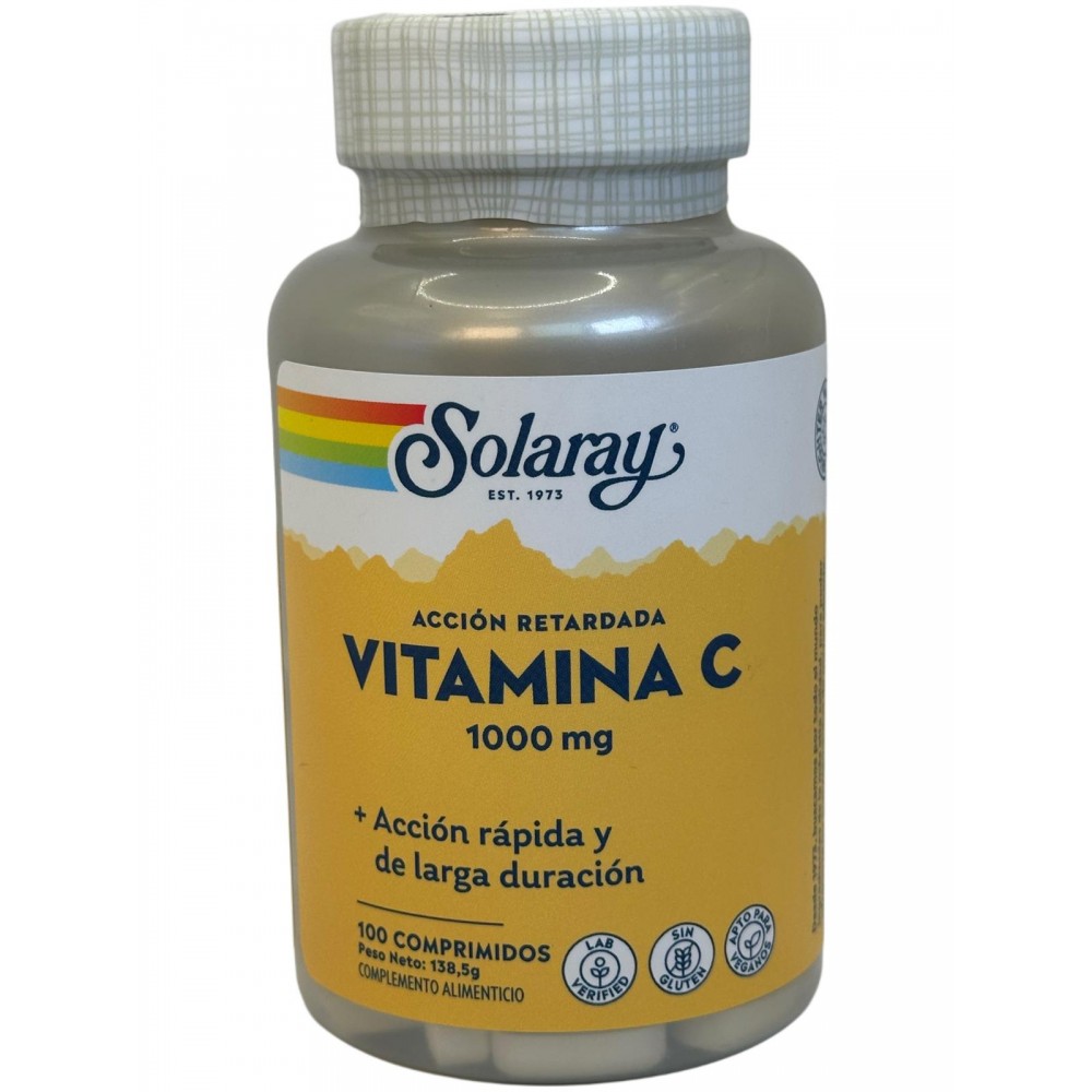 Vitamina C RETAR 1000mg con Rosa Canina y Acerola de Solaray SOLARAY SOL-4453 Vitamina C salud.bio