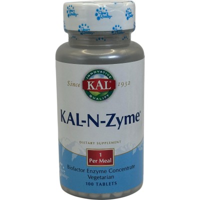 Kal-N-Zyme (Enzimas Digestivas Biofactor concentradas) 100 tabletas de KAL KAL KAL-76261 Ayudas aparato Digestivo salud.bio