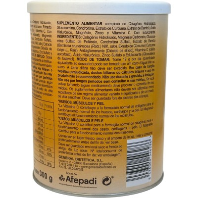 Colágeno soluble forte cúrcuma 300gr de Integralia INTEGRALIA INT-54628 Articulaciones, Huesos, Tendones y Musculos, componen...