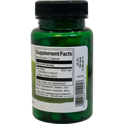 Musgo irlandés de espectro completo, 400 mg, 60 cápsulas de Swanson Swanson SWV-11291 Antioxidantes salud.bio