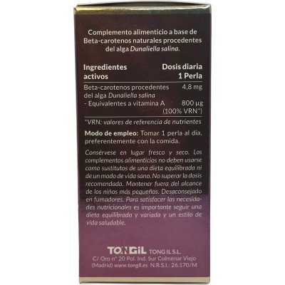 Natural BETA CAROTENOS clinic 90 Perlas de 340mg Estado Puro de Tongil Tongil TON-30238 Antioxidantes salud.bio