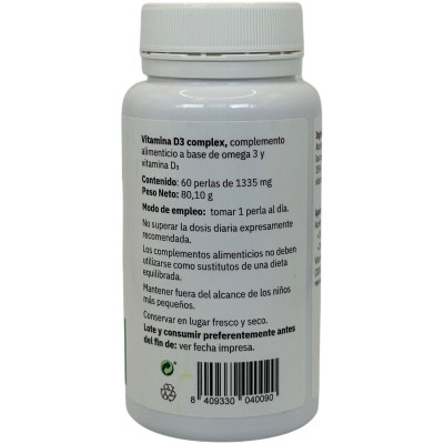 Vitamina D3 Complex (D3 4000 iU + Omega 3 TG) de Salud.bio Espadiet SABIO-04009 Ayudas niveles Colesterol y Trigliceridos sal...