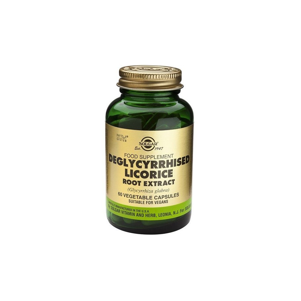 Solgar Regaliz Desglicirrizado Extracto De Raíz , Cápsulas Vegetales SOLGAR 184118 Ayudas aparato Digestivo salud.bio