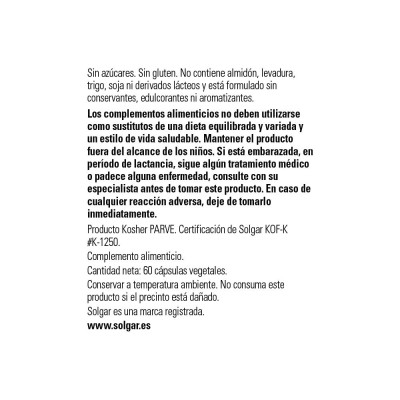 Resveratrol 100 mg (a partir de Polygonum cuspidatum) - 60 Cápsulas vegetales de Solgar Solgar 162335 Antioxidantes salud.bio