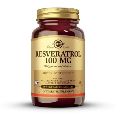 Resveratrol 100 mg (a partir de Polygonum cuspidatum) - 60 Cápsulas vegetales de Solgar Solgar 162335 Antioxidantes salud.bio