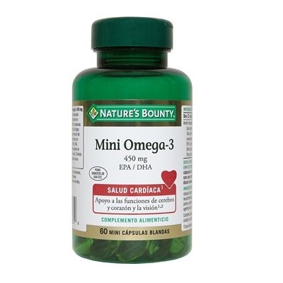 Mini Omega-3 de Nature's Bounty NATURE´S BOUNTY 50755 Ayudas niveles Colesterol y Trigliceridos salud.bio