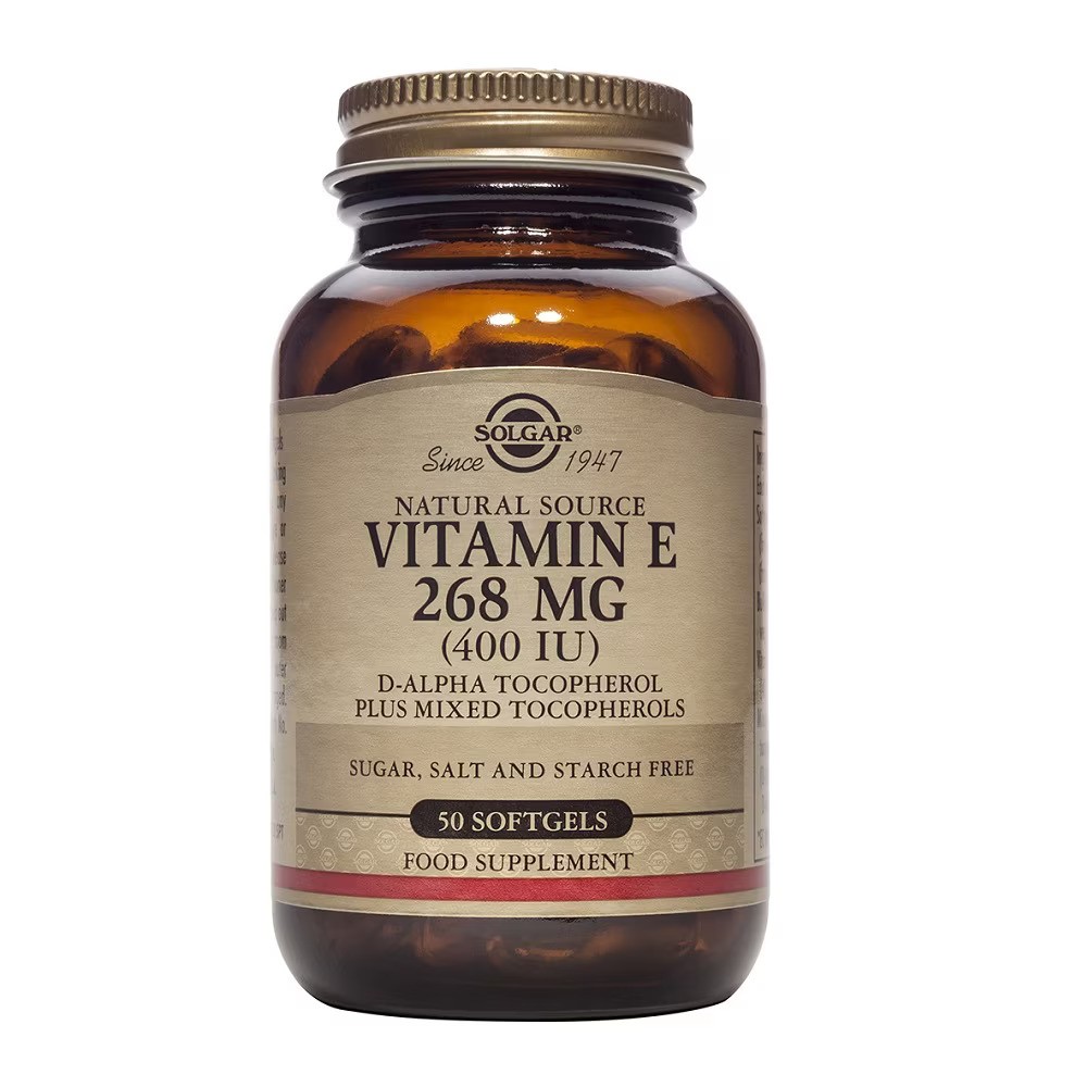 Vitamina E 400 UI 268Mg (400 IU) en 50 ó 100 en perlas de Solgar Solgar 114 Vitamina E salud.bio