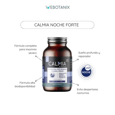Calmia Noche Forte 60 Cápsulas de Webotanix WEBOTANIX WEB-22355 insomnio y descanso salud.bio