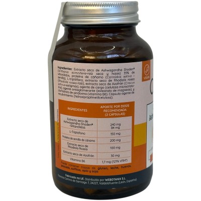 Calmia Día con (Ashwagandha, azafrán, Rhodiola..) 60 cápsulas de Webotanix WEBOTANIX WEB-22308 Estados emocionales, ansiedad,...