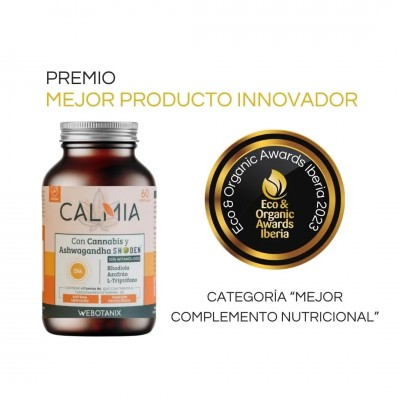 Calmia Día con (Ashwagandha, azafrán, Rhodiola..) 60 cápsulas de Webotanix WEBOTANIX WEB-22308 Estados emocionales, ansiedad,...
