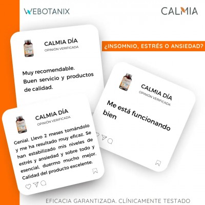 Calmia Día con (Ashwagandha, azafrán, Rhodiola..) 60 cápsulas de Webotanix WEBOTANIX WEB-22308 Estados emocionales, ansiedad,...