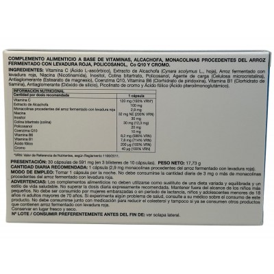 LIPSAN (monocolinas, policosarol, Q10, Cromo Alcachofa) ayuda a tu colesterol 30 cápsulas de EQUISALUD Equisalud EQU-26705 Ay...