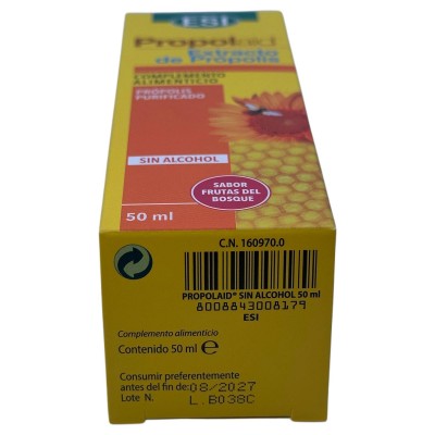 Propolaid extracto de propolis 50ml sin alcohol de ESI ESI ESI-21010601 Acción benéfica garganta y pecho salud.bio