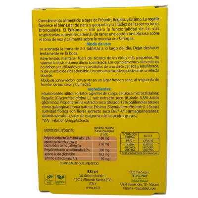 Propolaid Propolgola Limón 30 Comprimidos masticables de ESI® ESI ESI-13583 Acción benéfica garganta y pecho salud.bio