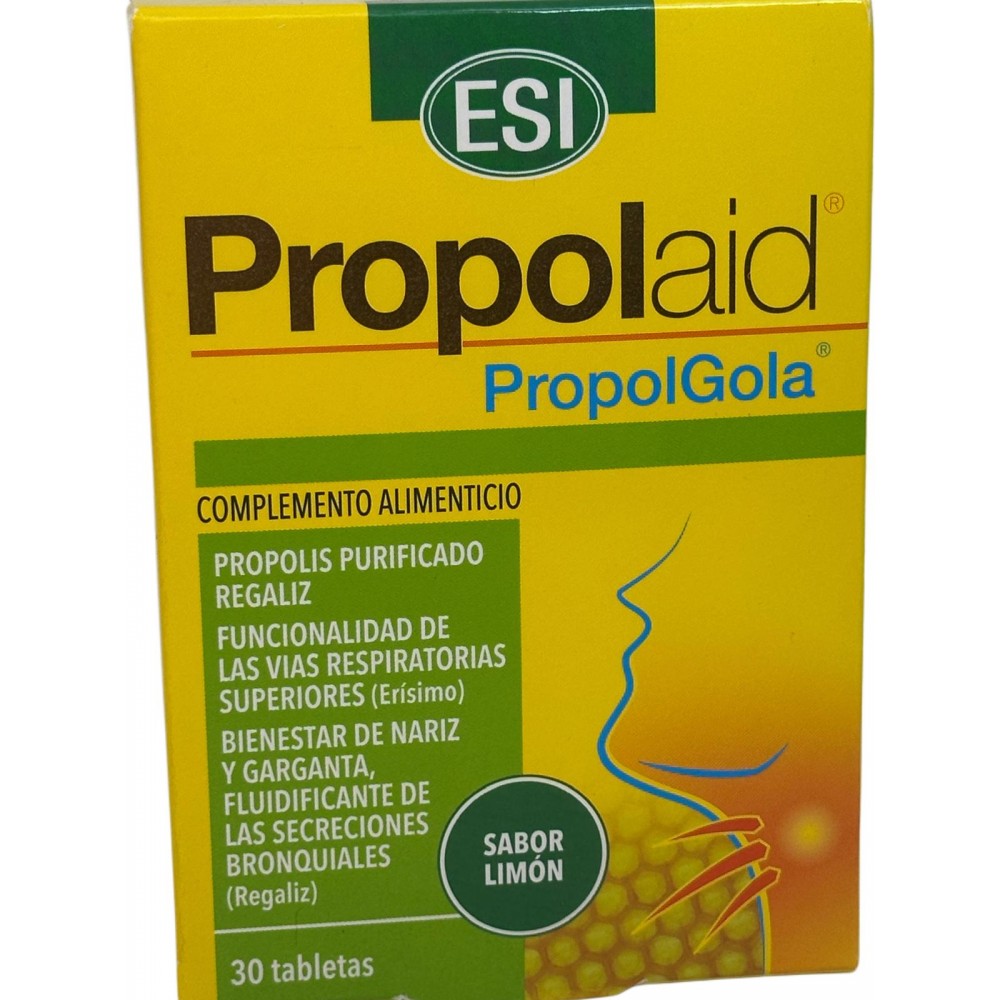 Propolaid Propolgola Limón 30 Comprimidos masticables de ESI® ESI ESI-13583 Acción benéfica garganta y pecho salud.bio